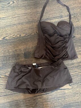 La Blanca Brown Two-Piece Tankini Swim Set